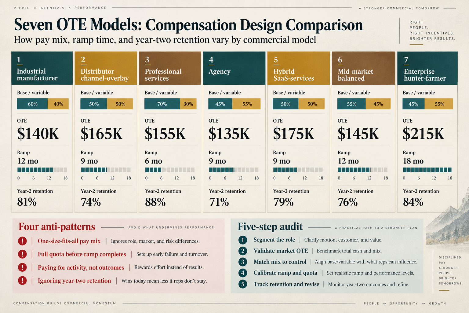 B2B Sales Compensation in 2026 — 7 OTE Models That Survive the Margin Reset Outside SaaS